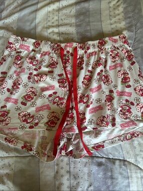 Strawberry Shortcake White & Pink Cotton Sleep Shorts